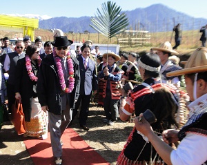 The Governor of Arunachal Pradesh Lt Gen (Retd) Nirbhay Sharma at Anini in Dibang Valley District on 25th November 2014